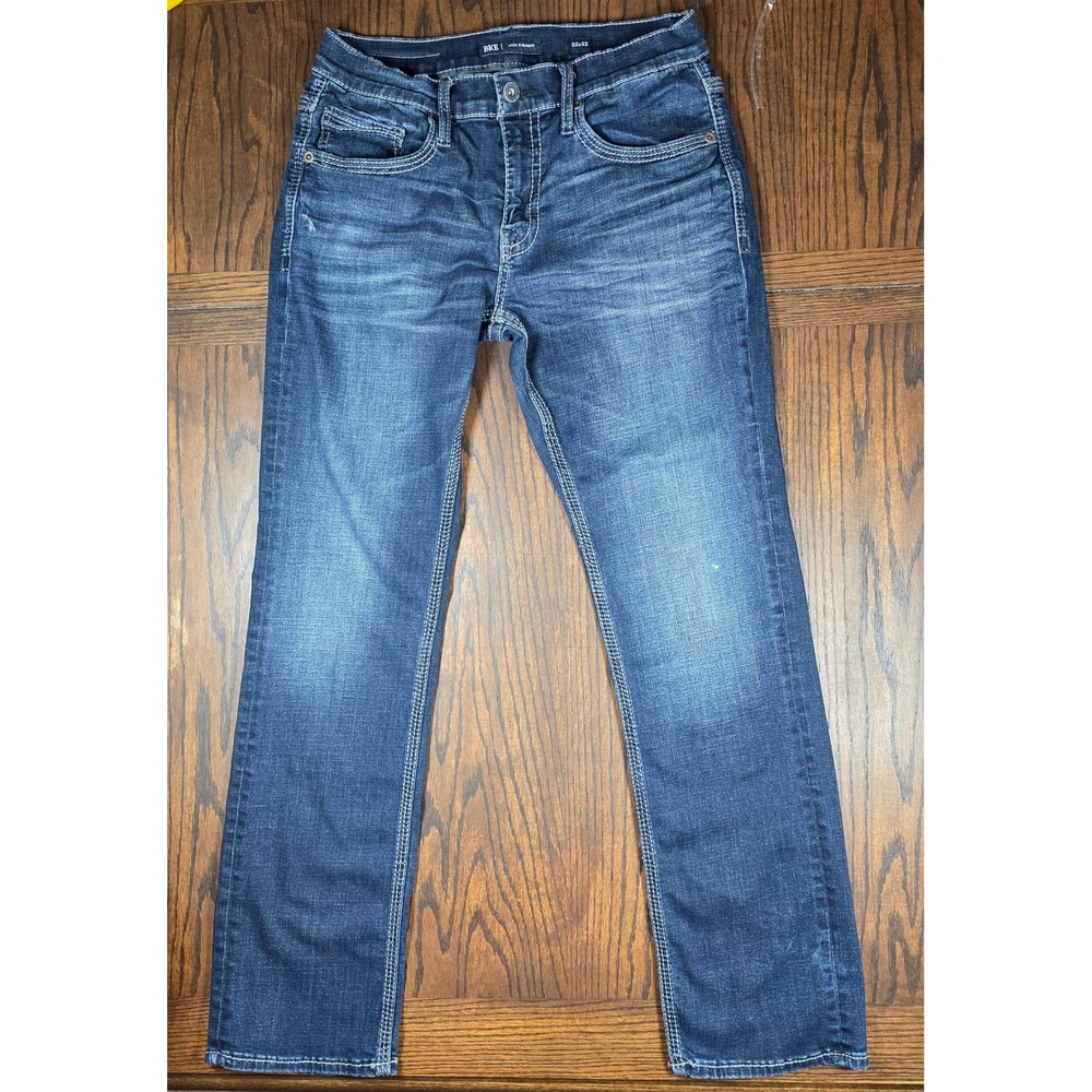 BKE Jake Straight Leg Jeans Mens 32x32 Dark Wash Stretch Denim Blue